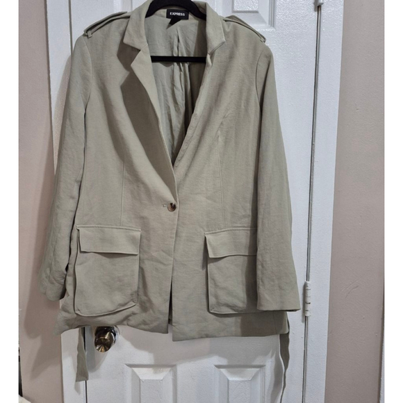 Express Jackets & Blazers - Women's Express Sage Green Utility Jacket XL with Belt